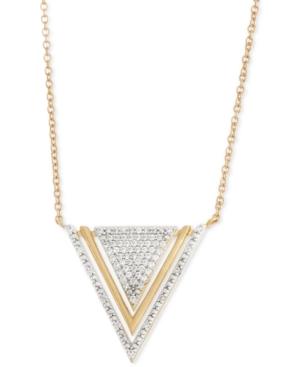 Wrapped Diamond Triangle Pendant Necklace (1/5 Ct. T.w.) In 10k Gold, Created For Macy's