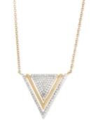 Wrapped Diamond Triangle Pendant Necklace (1/5 Ct. T.w.) In 10k Gold, Created For Macy's