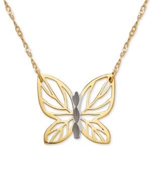 Butterfly 17 Pendant Necklace In 10k Gold