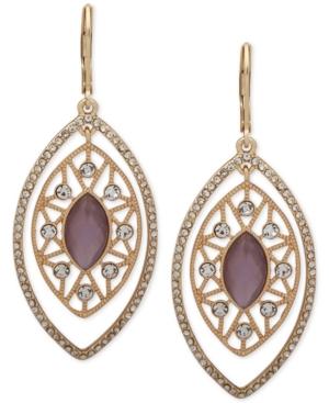 Lonna & Lilly Gold-tone Crystal & Stone Orbital Drop Earrings