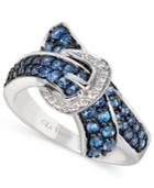 Le Vian Ceylon Sapphire (1 Ct. T.w.) And Diamond Accent Bypass Buckle Ring In 14k White Gold