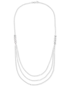 Giani Bernini Multi-layer Beaded Statement Necklace In Sterling Silver, Created For Macy's