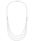 Giani Bernini Multi-layer Beaded Statement Necklace In Sterling Silver, Created For Macy's