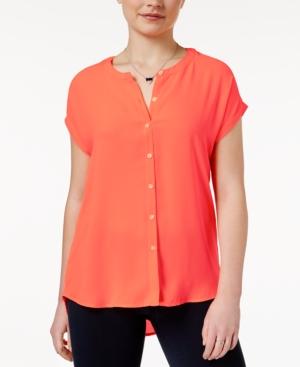 Hippie Rose Juniors' Dolman Sleeve Button-front Blouse