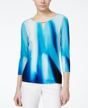 Calvin Klein Printed Keyhole Sweater