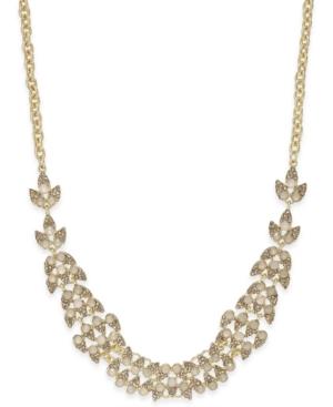 Inc International Concepts Gold-tone Pave & Pink Stone Statement Necklace, Only At Macy's