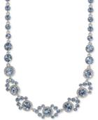 Givenchy Silver-tone Blue Crystal Collar Necklace