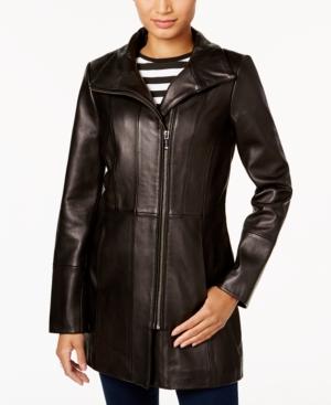 Cole Haan Asymmetrical Leather Jacket