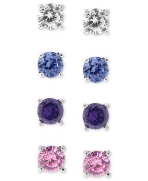 B. Brilliant Sterling Silver Earring Set, Multistone Stud Earring Set