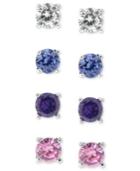 B. Brilliant Sterling Silver Earring Set, Multistone Stud Earring Set