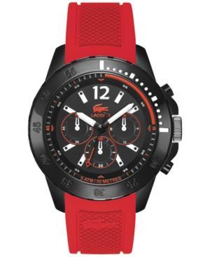 Lacoste Men's Chronograph Fidji Red Silicone Strap Watch 46mm 2010738