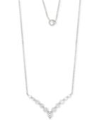 Giani Bernini Cubic Zirconia Chevron 18 Pendant Necklace In Sterling Silver, Created For Macy's