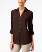 Charter Club Petite Utility Shirt, Only At Macy's