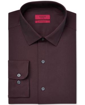 Alfani Red Men's Burgundy Diagonal-stripe Dress Shirt, Only At Macy's