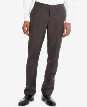 Kenneth Cole Reaction Solid Slim-fit Flat-front Pants