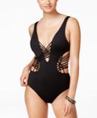 Becca Electric Current Strappy Macrame One-piece Swimsuit Women's Swimsuit