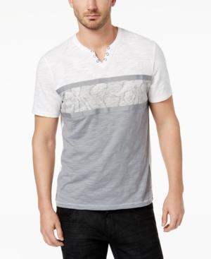 Inc International Concepts Men's Split-neck Colorblocked T-shirt, Created For Macy's
