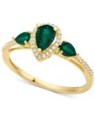 Sapphire (7/8 Ct. T.w.) & Diamond (1/10 Ct. T.w.) Ring In 14k White Gold (also In Certified Ruby, Emerald & Tanzanite)