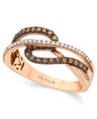 Le Vian Chocolate And White Diamond (3/8 Ct. T.w.) Ring In 14k Rose Gold