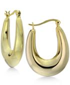 Giani Bernini Puff Oval Hoop Earrings In 18k Gold-plated Sterling Silver, Only At Macy's