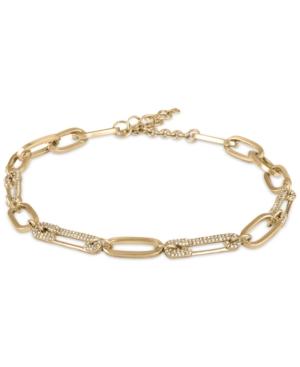 Rachel Rachel Roy Gold-tone Pave Safety Pin Link Necklace