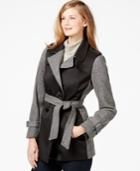 Calvin Klein Mixed-media Herringbone Trench Coat