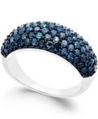 Blue Diamond Ring In Sterling Silver (1 Ct. T.w.)
