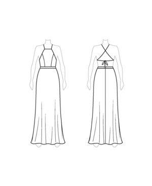 Customize: Remove Slits - Fame And Partners Backless Halter Maxi Dress