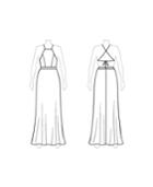 Customize: Remove Slits - Fame And Partners Backless Halter Maxi Dress