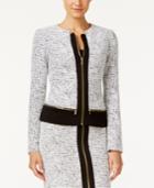 Calvin Klein Front-zip Jaquard Blazer