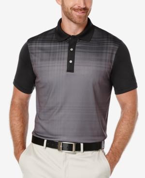 Pga Tour Men's Fading Plaid Colorblocked Polo Shirt