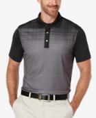 Pga Tour Men's Fading Plaid Colorblocked Polo Shirt
