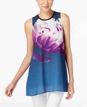 Alfani Petite Floral-print Tunic, Only At Macy's