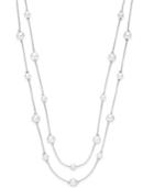 Charter Club Silver-tone Pink Imitation Pearl Double Layer Necklace, Only At Macy's