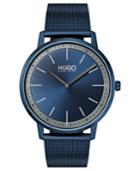 Hugo Men's #exist Ultra Slim Blue Ion-plated Stainless Steel Mesh Bracelet Watch 40mm