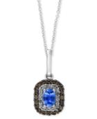 Royal Bleu By Effy Sapphire (1/2 Ct. T.w.) And Diamond (1/4 Ct. T.w.) Pendant Necklace In 14k White Gold