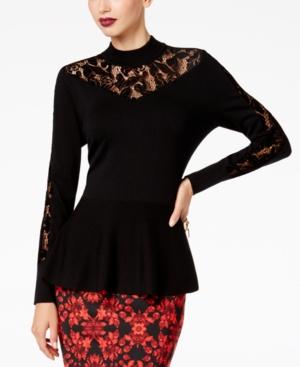 Thalia Sodi Mock-neck Peplum Sweater, Created For Macy's
