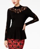 Thalia Sodi Mock-neck Peplum Sweater, Created For Macy's