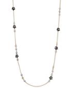 Kate Spade New York Gold-tone Imitation Pearl And Flower Long Scatter Necklace