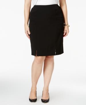 Kasper Plus Size Crepe Pencil Skirt