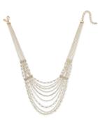 I.n.c. Gold-tone Crystal & Bead Multi-row Statement Necklace, 18 + 3 Extender, Created For Macy's