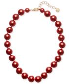 Charter Club Gold-tone Red Imitation Pearl Collar Necklace, 16 + 2 Extender, Created For Macy's
