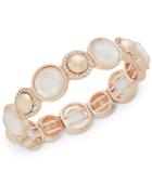 Charter Club Rose Gold-tone Stone And Pave Stretch Bracelet, Only At Macy's