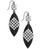 Thalia Sodi Hematite Tone Crystal Drop Earrings, Created For Macy's