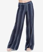 Max Studio London Striped Frayed-hem Wide-leg Pants, Created For Macy's