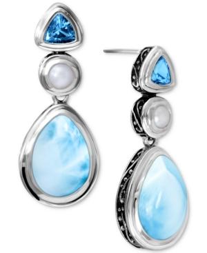 Marahlago Multi-stone Drop Earrings In Sterling Silver