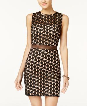 City Studios Juniors' Star Illusion Lace Bodycon Dress