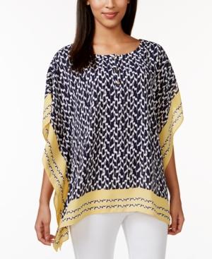 Charter Club Printed Poncho Top, Only At Macy's