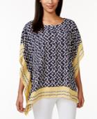 Charter Club Printed Poncho Top, Only At Macy's
