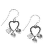Giani Bernini Heart Dangle Drop Earrings In Sterling Silver, Created For Macy's